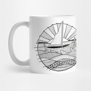 Boat in the sea Mug